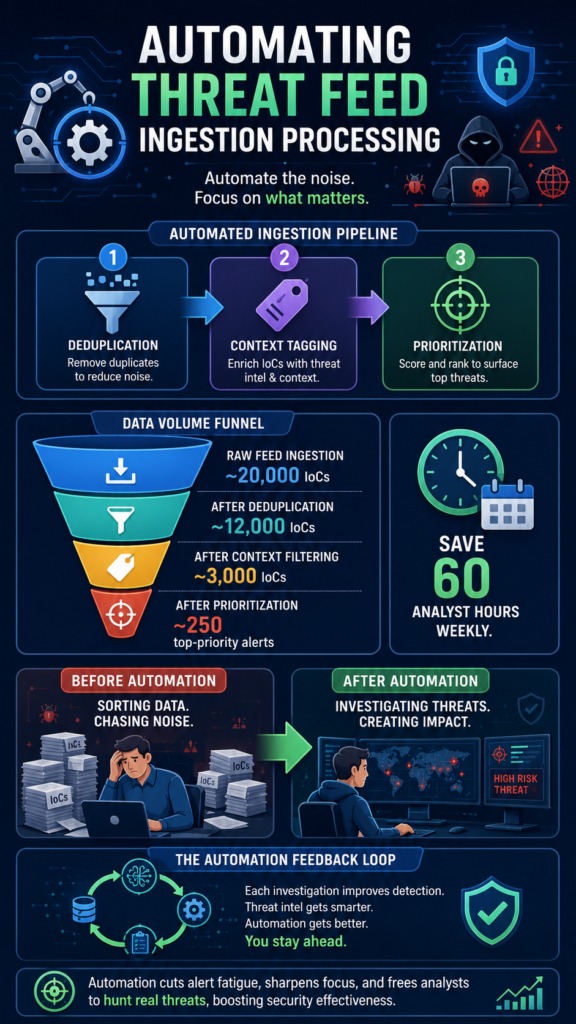 Infographic: Automating Threat Feed Ingestion Processing Lets Your Team Focus on Real Attacks with IoC filtering