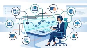 Analyst reconstructing events network data analysis across firewalls, endpoints, and cloud logs.