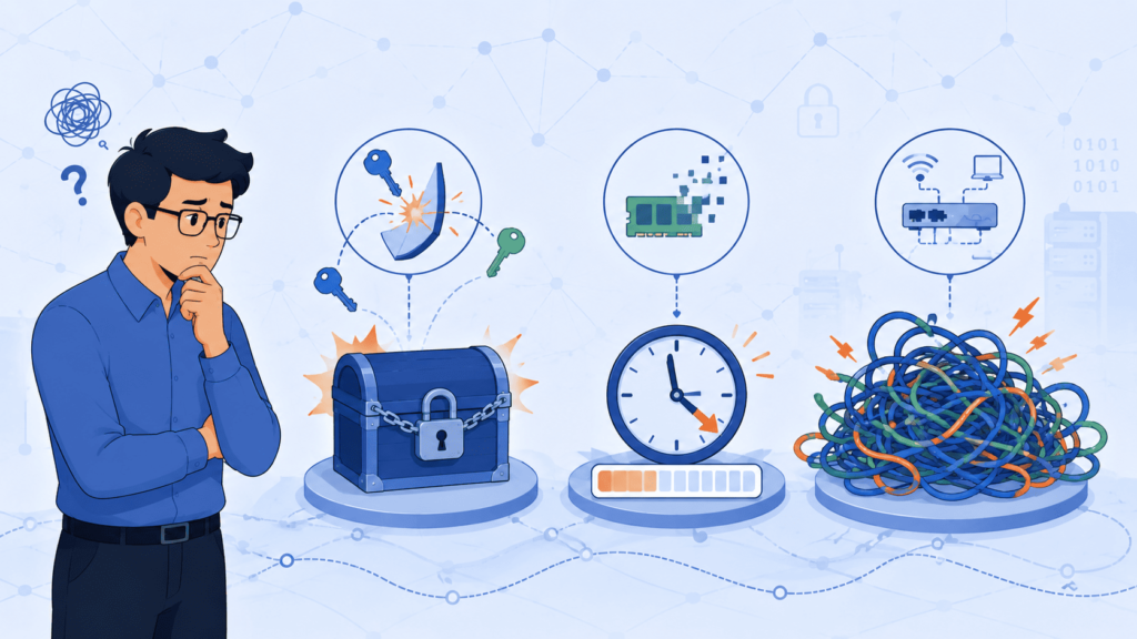 Alt text: Common challenges faced during network forensics investigation steps methodology, like encryption and time limits.
