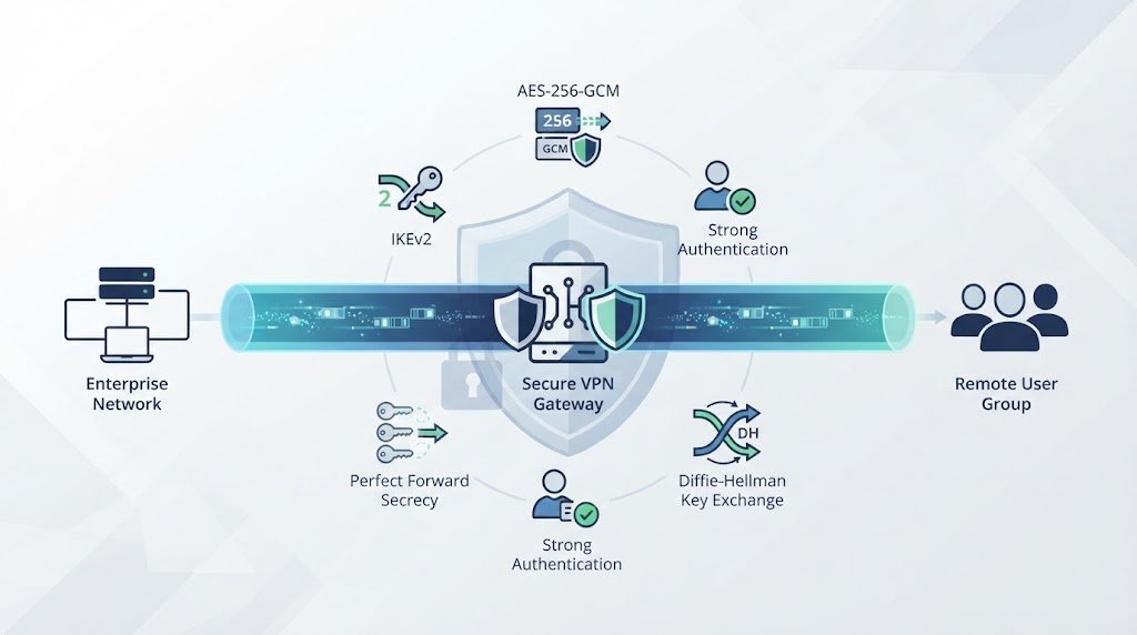 Cryptographic icons around a gateway for configuring site to site vpn tunnels securely.
